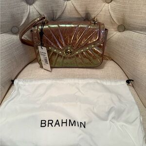 Brahmin Metallic pink/gold crossbody.